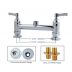 Kitchen Sink Mixer - Pre Rinse Faucet Commercial Pull Down Brass Double Handles Pre Rinse Faucet